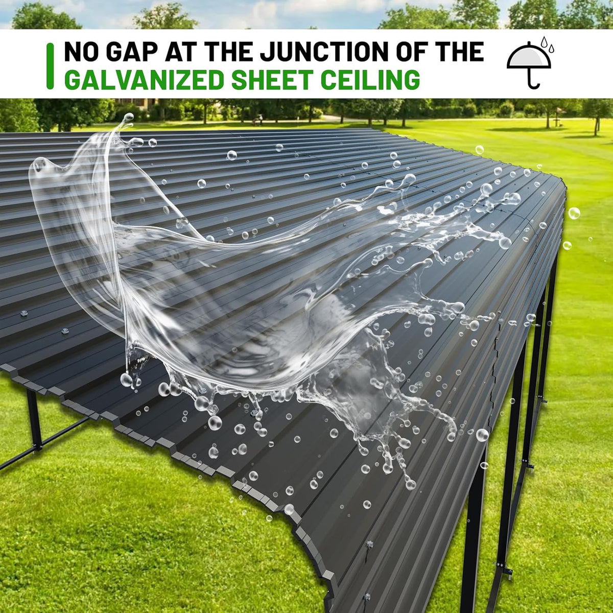 10 x 15 FT Metal Carport with Heavy Duty Galvanized Steel Roof & Durable Frame, Metal Car Garage, Sturdy Canopy Shelter for Car, Truck, Pickup, SUV, Tractor, and Boat