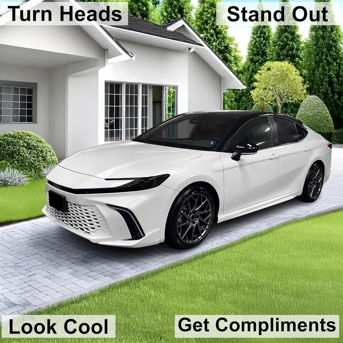 BOGAR TECH DESIGNS Full Headlight Head Light Tint Kit Compatible with Toyota Camry 2025-2026, Dark Smoke
