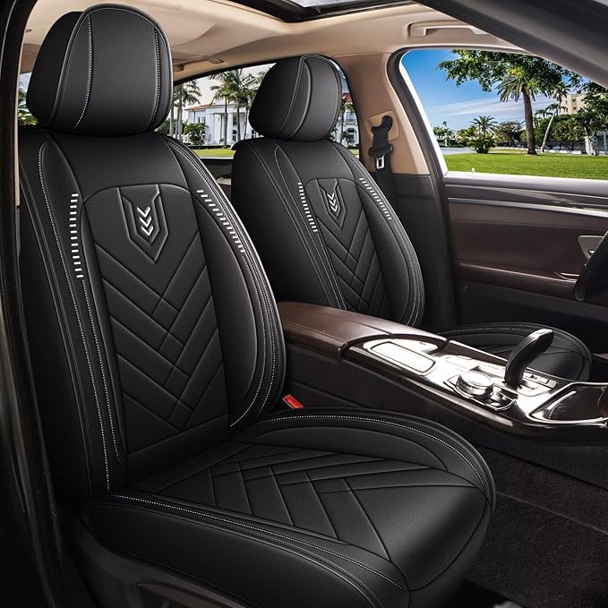 AOMSAZTO Car Seat Covers Fit for Cadillac XT5 2017-2026 Front Seat Cover Waterproof Faux Leather Automotive Auto Interior Protector Cushion (2 Seats,Black)