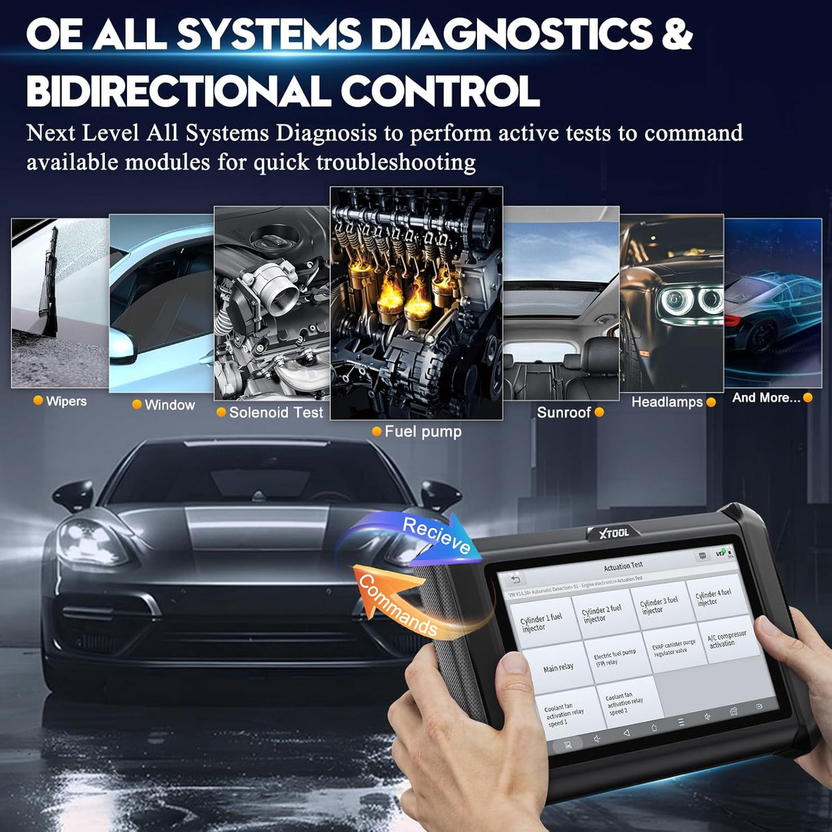 XTOOL D7W Wireless OBD2 Scanner Diagnostic Tool 2025 Upgraded Ver. of D7, Bidirectional Scan Tool, ECU Coding, 39+ Resets, CAN FD & DoIP, All System Scanner for Car with 3-Year Update