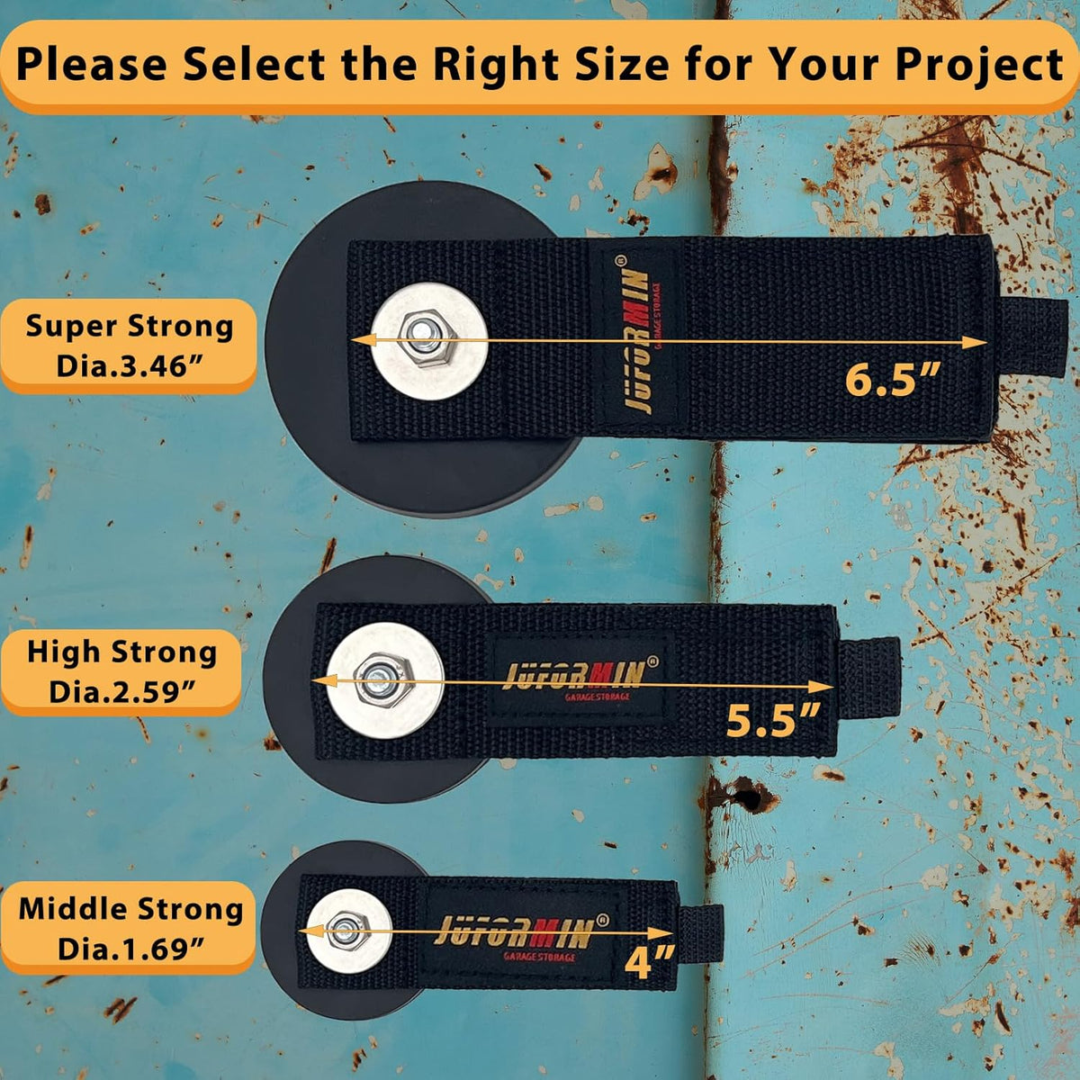 Heavy Duty Magnetic Hook, Magnetic Tool Holder, Magnetic Garage Hooks, Extension Cord Strap for Cable, Rope, Wire Storage in Garage,Workshop,RV,Pick-up(Dia.3.46" Magnet * 2Pcs)