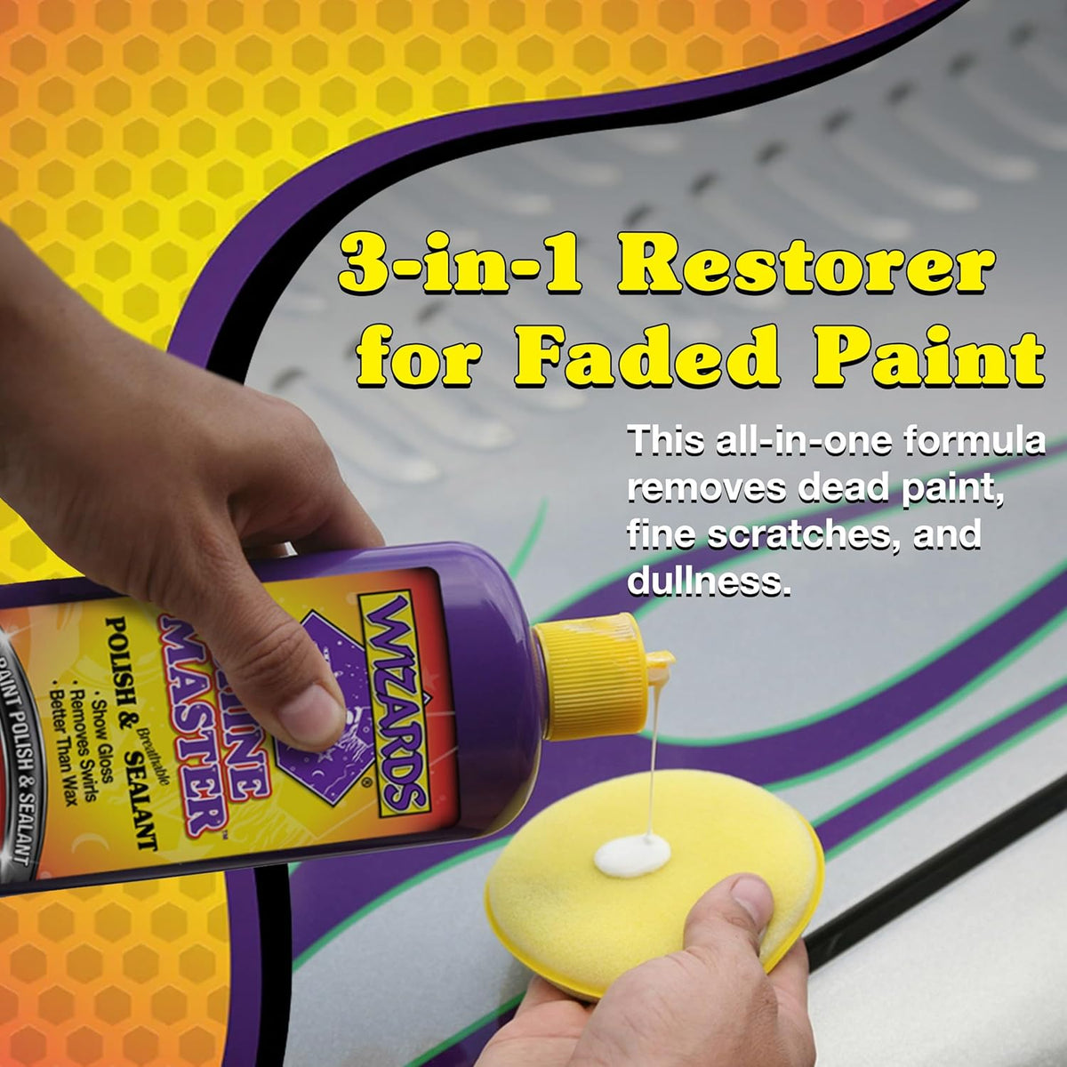 Wizards Shine Master Polish and Breathable Sealant - 1 Gallon - No Wax or Free Silicone - Polishes and Protects with No Greasy Film - Wax Replacement Car Polishing Compound for Boat and Car Polish