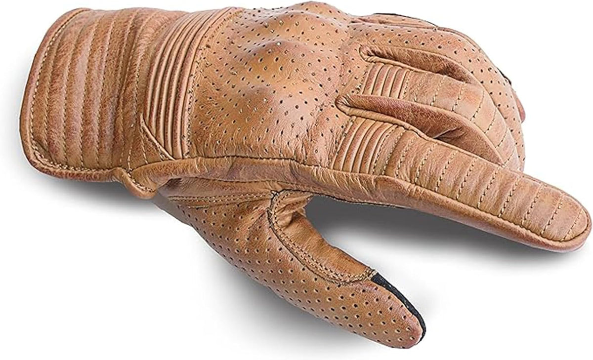 Leather Motorcycle Gloves with Adjustable Fitting Bike Riding Gloves for Riders