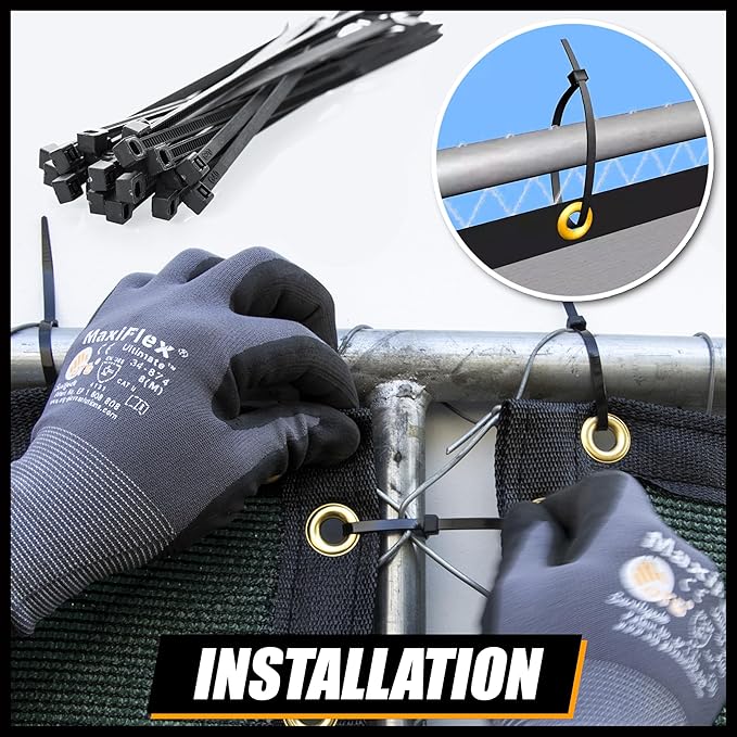 Royal Shade Custom Size 6' x 58' Green Fence Privacy Screen Windscreen Cover Netting Mesh Fabric Cloth - Cable Zip Ties Included (We Make Custom Size)