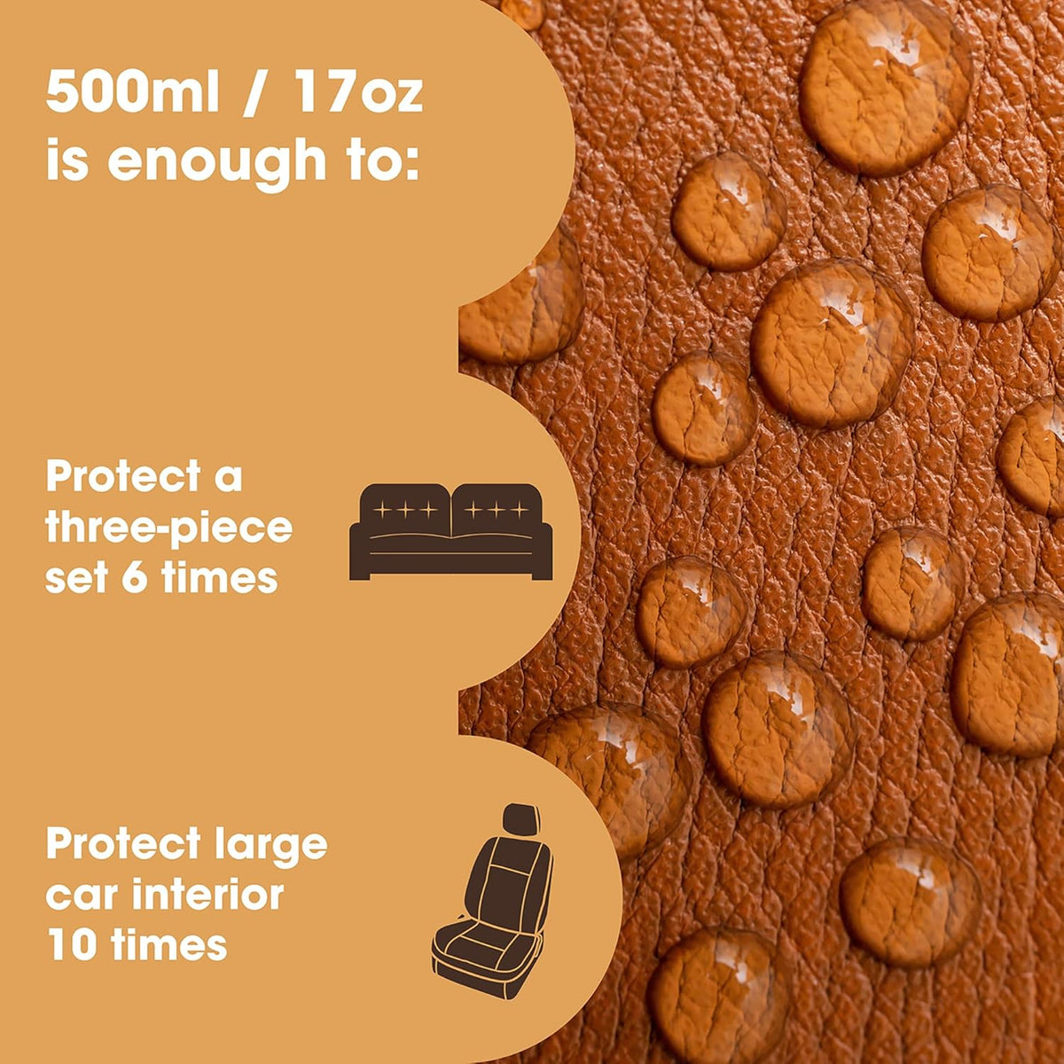 Furniture Clinic Leather Protection Cream | 2-in-1 Leather Conditioner & Waterproofing Protector for Furniture, Shoes, Car Seats & More | Prevent Stains While Nourishing | 8.5oz/ 250ml