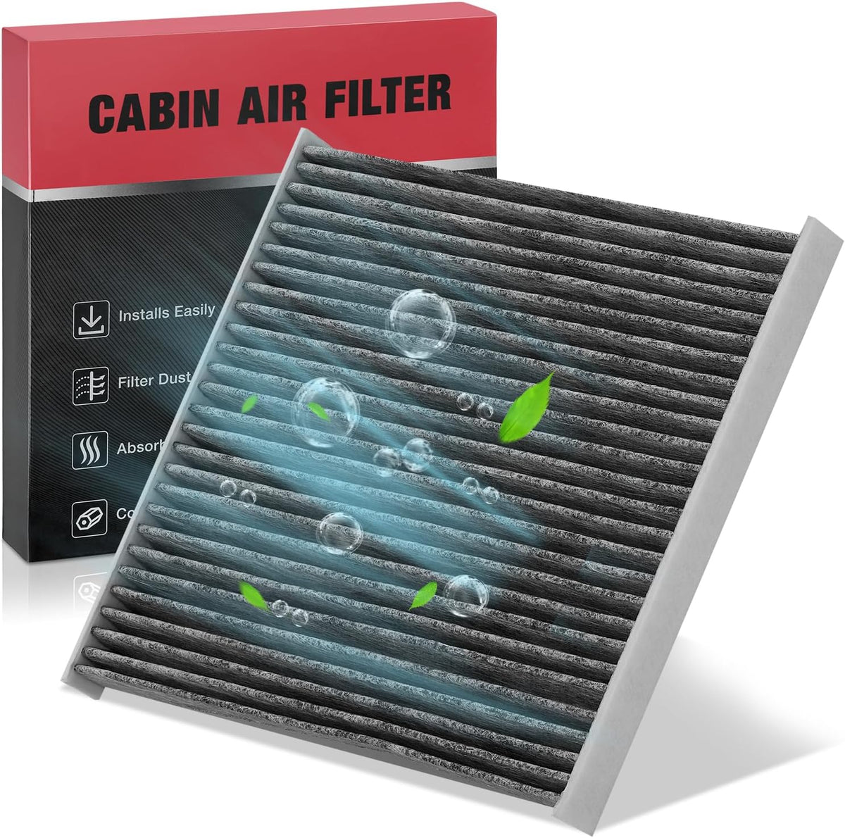 BDFHYK Cabin Air Filter with Activated Carbon Compatible with Chrysler 200 2015-2017, Compatible with Jeep Cherokee 2014-2018, Replace# CF12000, 68223044AA