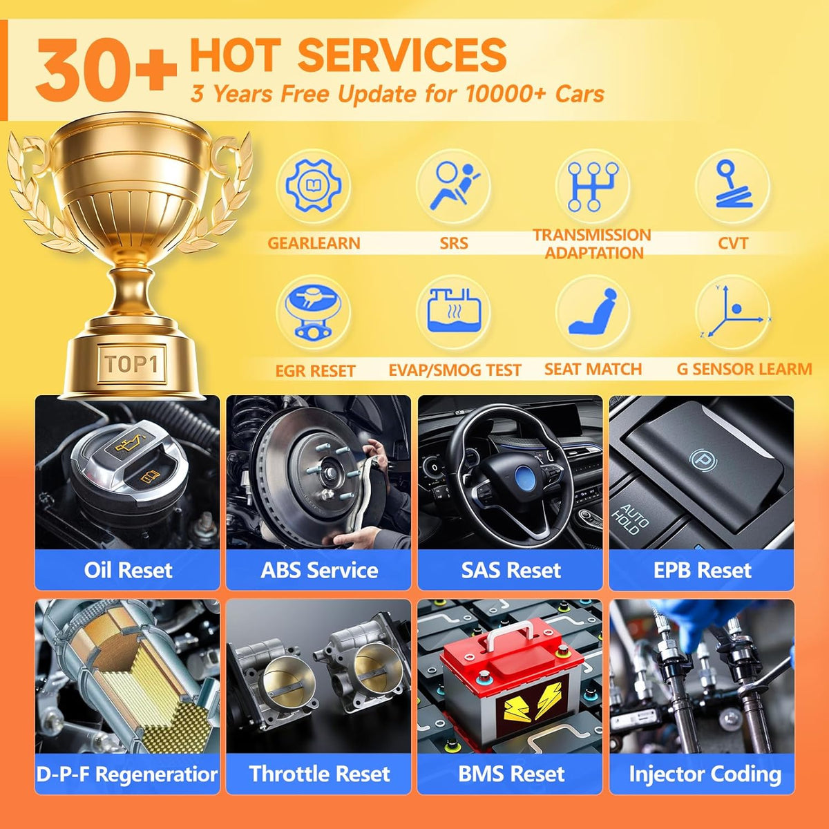 2025 FOXWELL Scanner NT809BT Bidirectional Scan Tool, All System OBD2 Scanner Diagnostic Tool, Car Code Reader with 30 Resets, Car Diagnostic Scanner for All cars, Wireless Automotive Diagnostic Tools