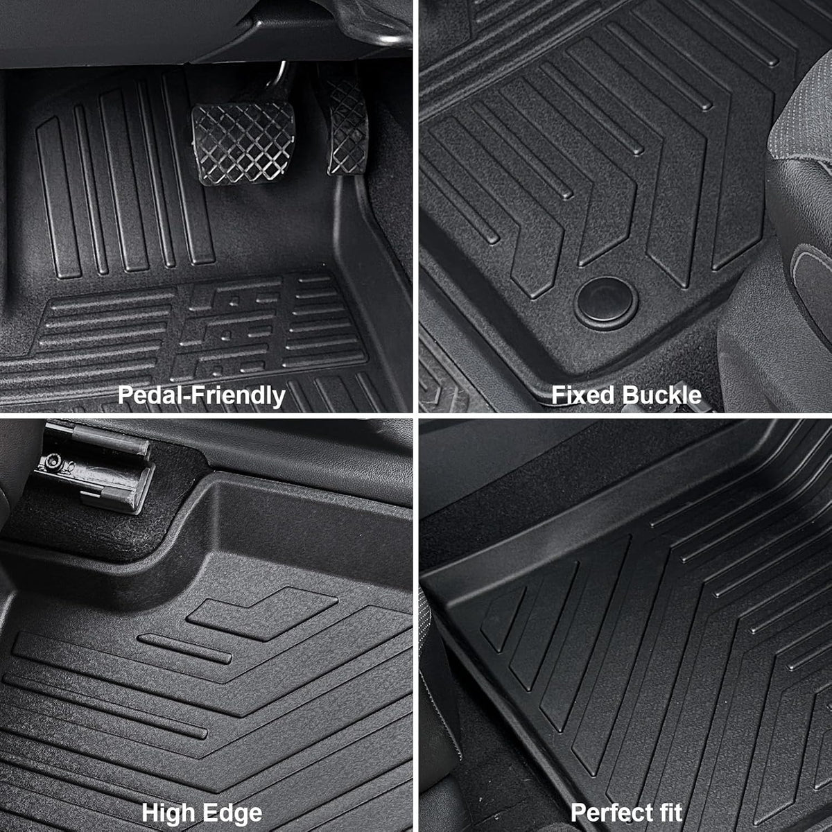 Floor Mats for 2018-2024 2025 Volkswagen VW Atlas 7 Seats(Not for Cross Sport), All Weather TPE Trunk Mat Cargo Liner with Backrest Mat for Atlas Accessories