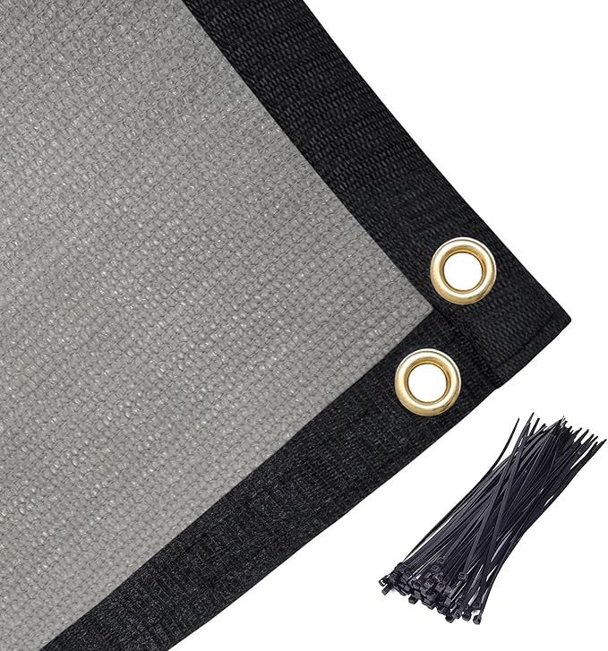 Amagenix 90% Shade Fabric 5'X 6' Gray Sun Shade Cloth with Grommets for Pergola Replacement Shade Cover Canopy, Heavy Duty, Cable Zip Ties Included (We Customized)