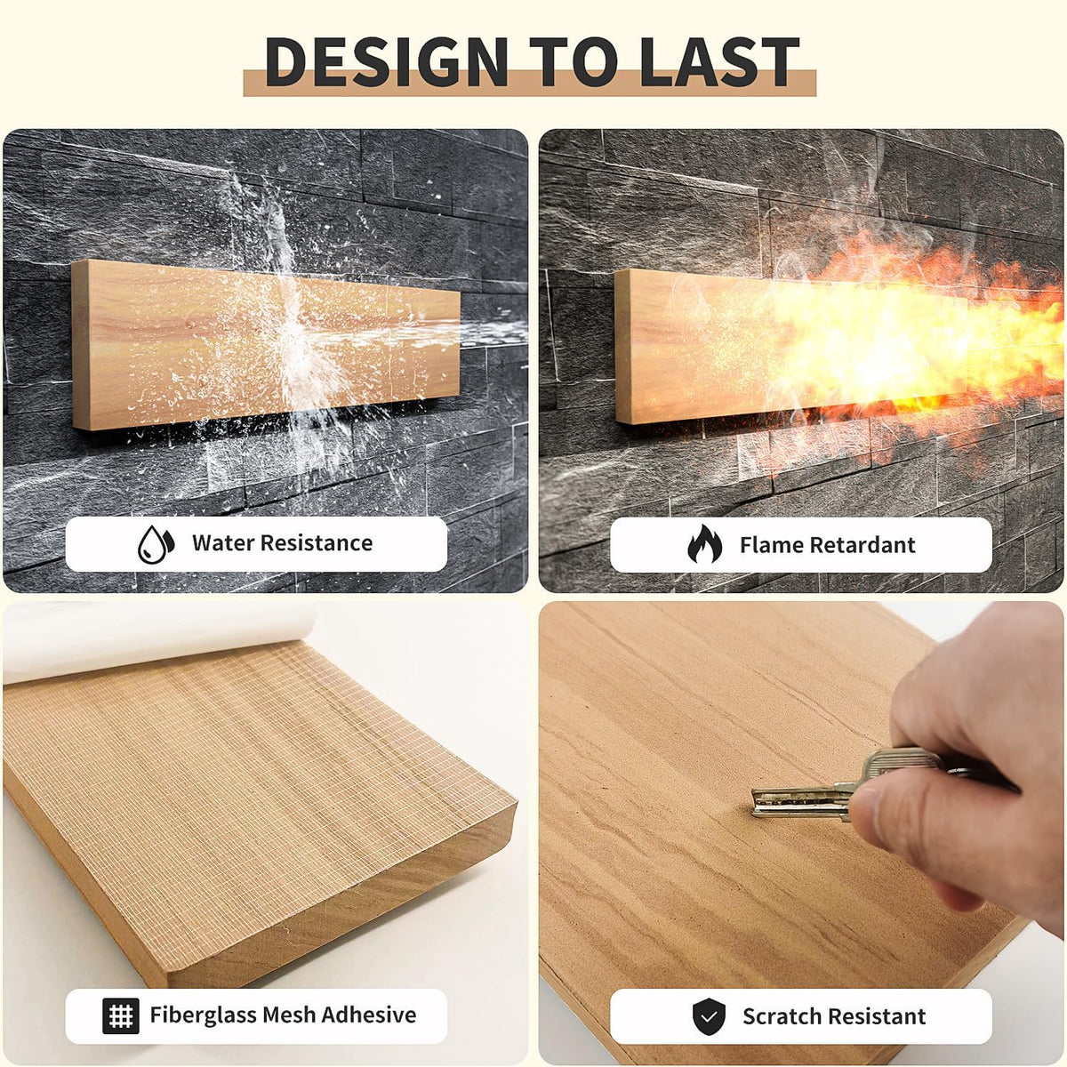 GWP04 Wood Grain Garage Wall Protector Car Door Protectors, Garage Accessories, Parking Stopper for Garage, Tool-Free, Designed in Germany (2-Pack)