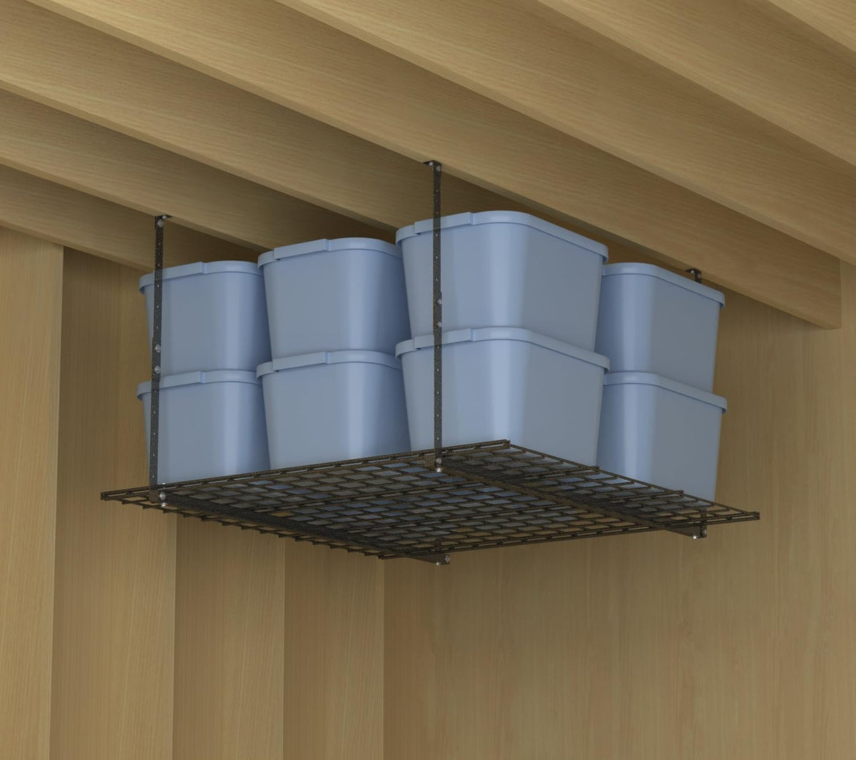 00625 45-Inch x 45-Inch Overhead Steel Garage Storage System & Rack,Hammertone