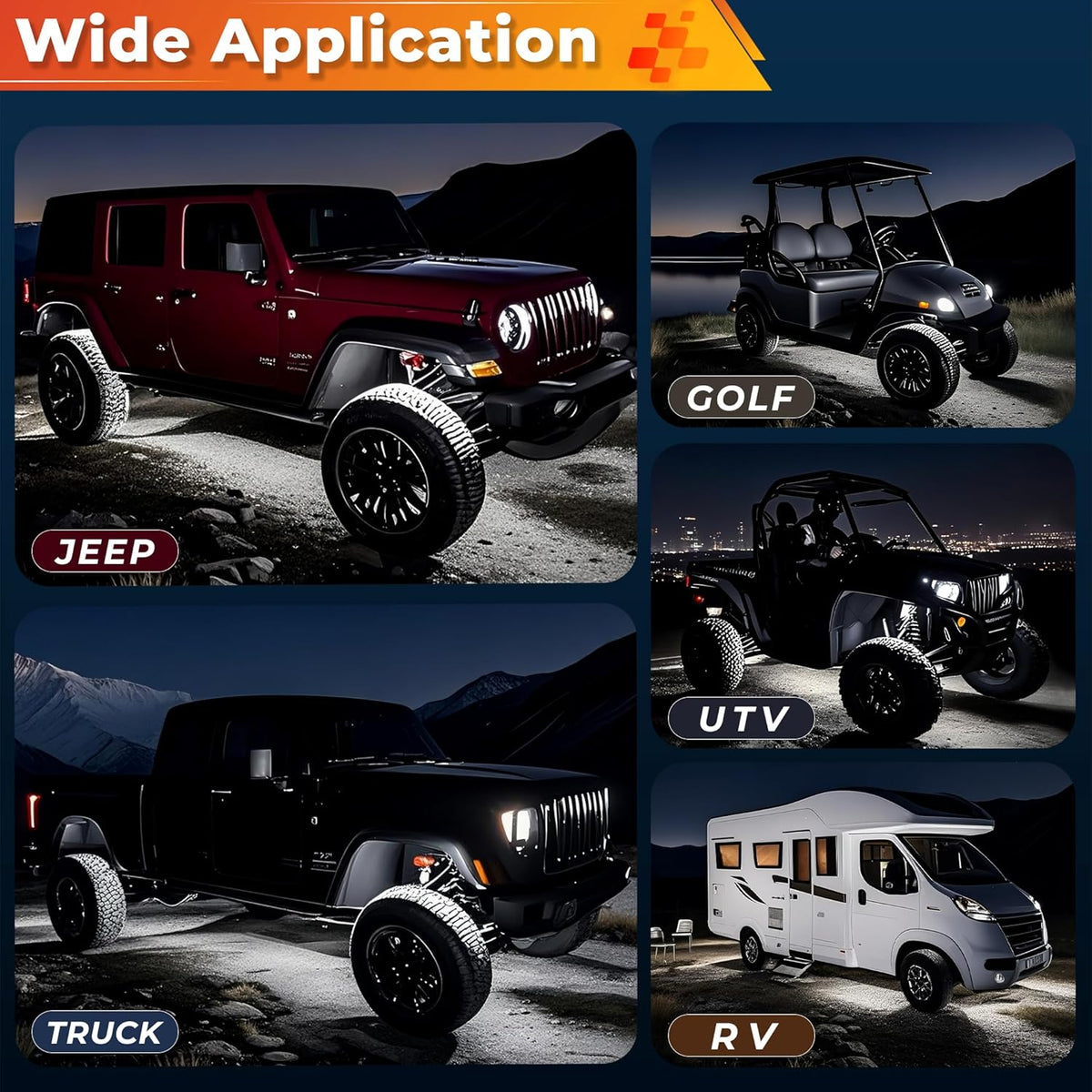 30 Pods Pure White LED Rock Lights Kit with Switch Wiring Harness,6500K 810 LEDs Bright Rock Lights for Trucks,Waterproof Underglow Light for Car Jeep Off Road ATV UTV SUV