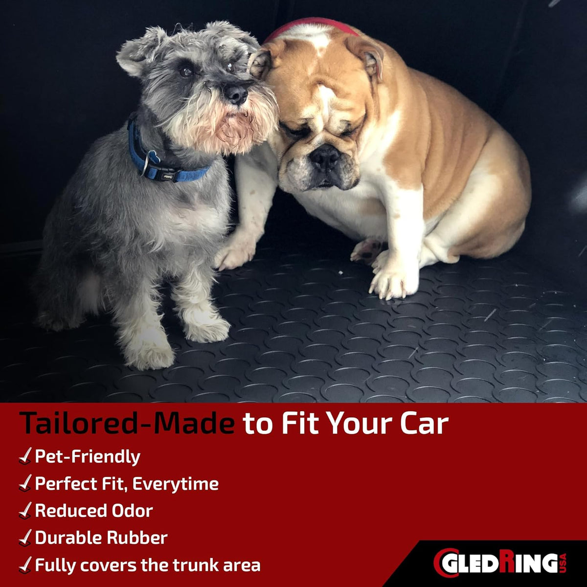GledringUSA Custom Fit All-Weather Rubber Cargo Liner Intended for Rover Range Rover Evoque (L538) 2012-2018, No Trimming Required, Protects from Rain, Mud, & Snow