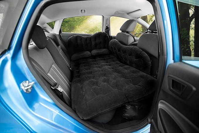 Zento Deals Inflatable Air Mattress for Car - Portable Travel Bed with Pillows for Camping, Sleeping Outdoors - Universal for SUV, Truck and RV Back Seat (Pack 1)