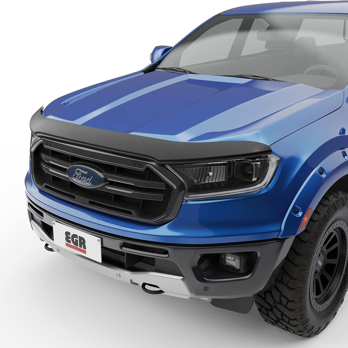 EGR 303555 SuperGuard Matte Black Acrylic Hood Shield Compatible With Select 2019-2023 Ford Ranger Trucks - Durable, Easy Installation