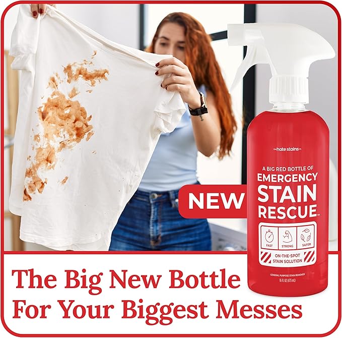 Emergency Stain Rescue Stain Remover Spray - Carpet Cleaner Spray - Wine & Coffee Stain Removal - 16 Count Pack of 1