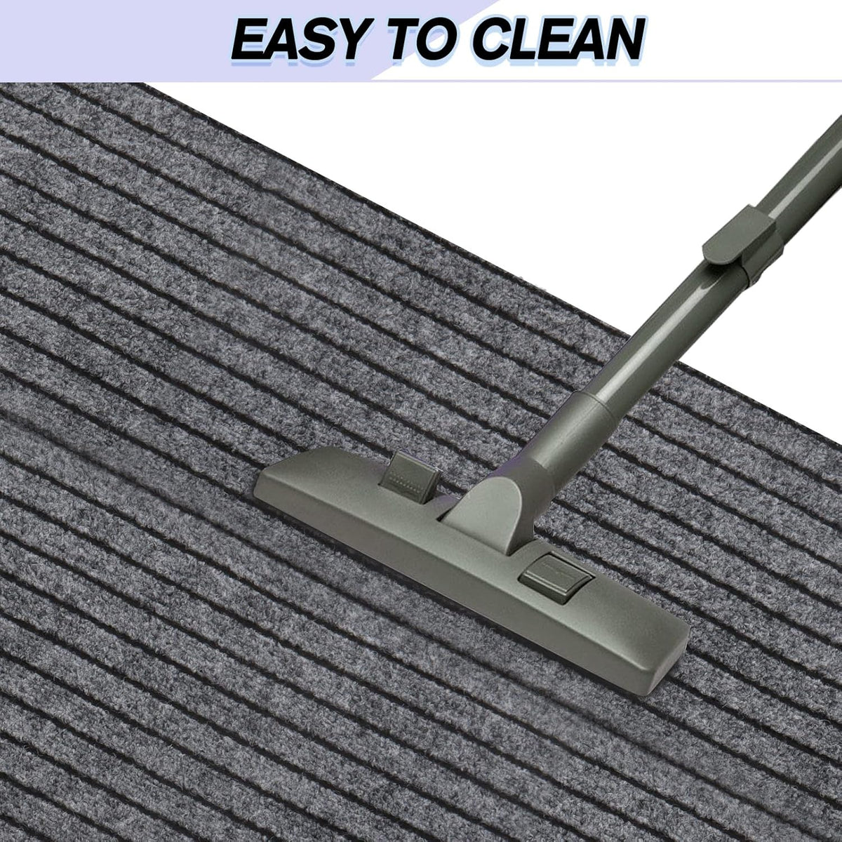 Custom Size Backed Non-Slip Area Rugs Runner, Easy Clean, Waterproof Runner Rugs for Hallway Entryway, Kitchen, Laundry, 3FT x 28FT, Gray Stripe