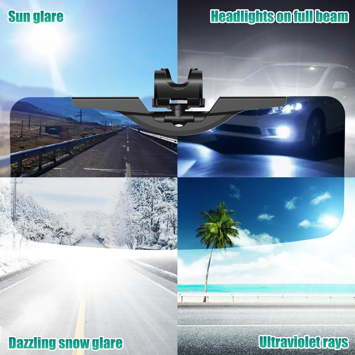 Sun Visor Extender for Car - Universal Adjustable Side Window Sun Blocker, Folding Clip-On Visor Extension, Easy Install & Glare Reduction (Black)
