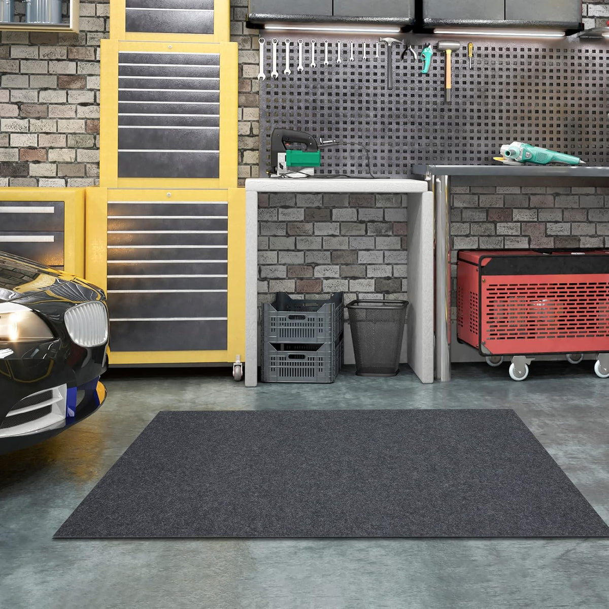 Oil Spill Mat, 3 x 6 Ft, Premium Absorbent Oil Pad. Contains Liquids, Protects Garage Floor from Spills, Drips, Splashes and Stains. Washable, Reusable, Waterproof Rubber Parking Mats