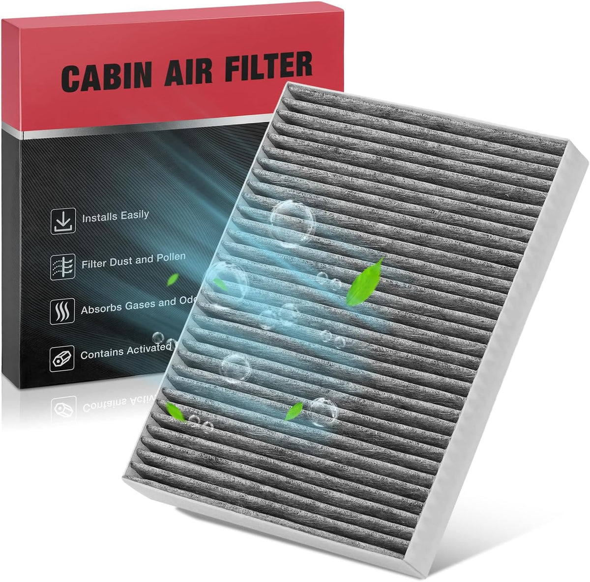 BDFHYK CF12161 Cabin Air Filter with Activated Carbon Compatible with Kia 2016-2020 Sorento 3.3L V6/ 2.4L l4, 2016-2018 Sorento 2.0L l4, Replace# CAF1949P, WP10370, LA1630, 97134C6900