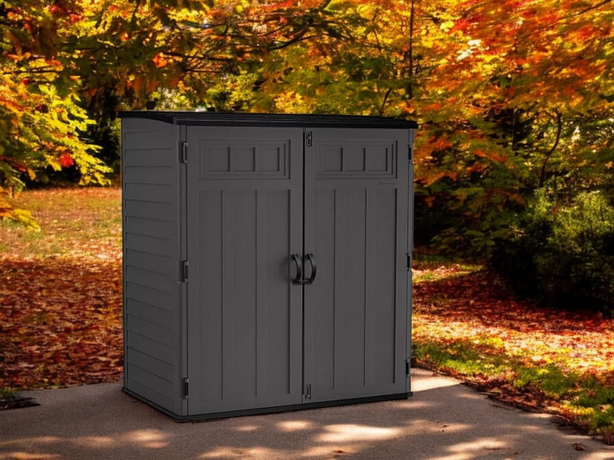 Outdoor Storage Shed, Extra Large Vertical, 6' x 4', Dark Gray
