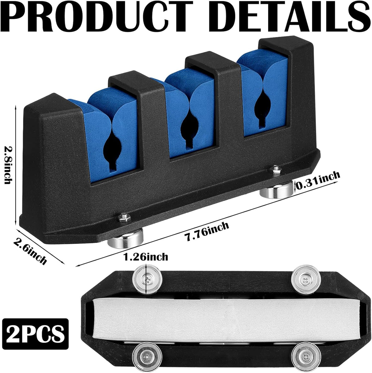 2 Pcs Magnetic Fishing Rod Holder for Car Fishing Pole Rack Vertical Rod Storage Holders for Truck Bed Boat Wall Garage Door