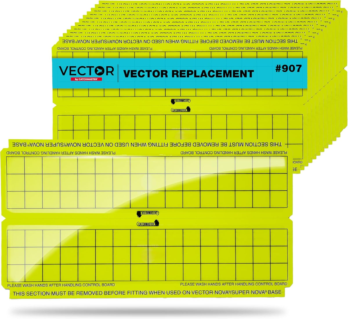 Catchmaster Vector Trap Replacement, UV Light Fly Traps for Home, Unscented Sticky Gnat Glue Boards for House, UV Lamp Insect & Mosquito Killer Refill, Adhesive Bug Light Boards, 12-Pack Yellow