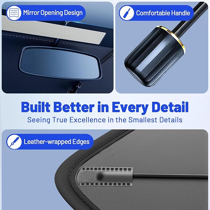 Car Windshield Sun Shade for Ford Escape 2013-2019 –[Reflective Coated Fabric] Sunshade Umbrella for Front Window, Car Shades Sun Visor Keep Car Cool and Protects Interior, 1:1 Exact Fit