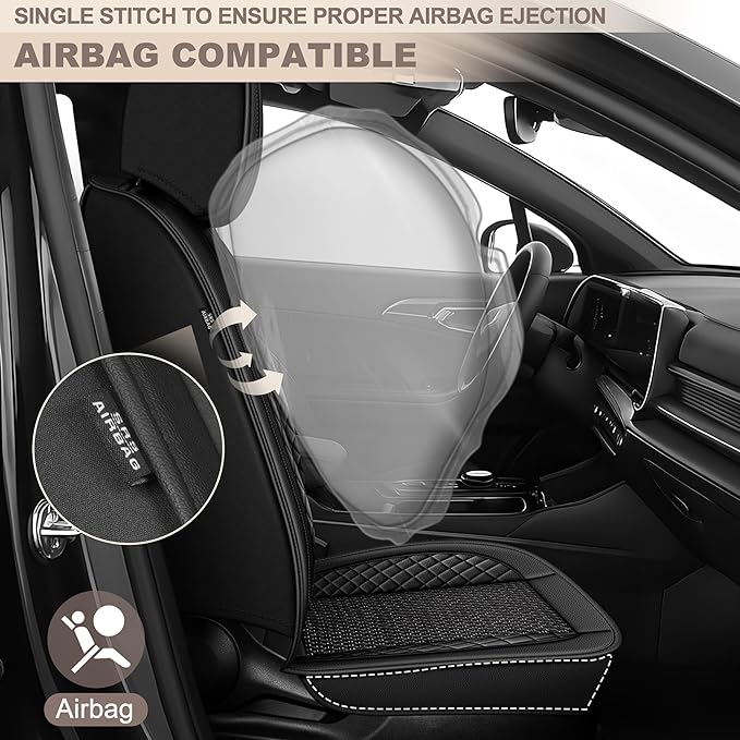TTX LIGHTING for Kia Sorento 2007-2026 Car Seat Covers, Breathable Ice Silk & Leather Seat Protector, Cool & Anti-Sweat for Long Driving, Airbag Compatible, 5 Seats Full Set (Black)
