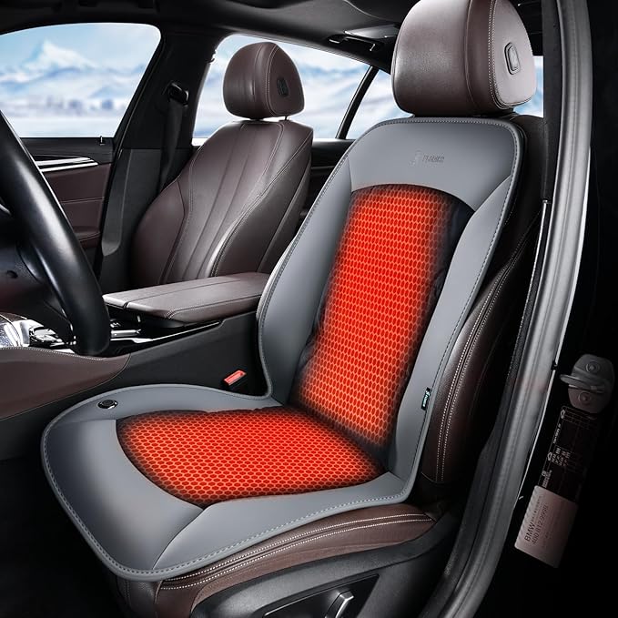 FLORICH Car Seat Covers Universal Car Seat Cushion Comfortable Leather&Plush Seat Cushion Automatic Seat Protector Fit for Car SUV Truck Van, Gray&Black