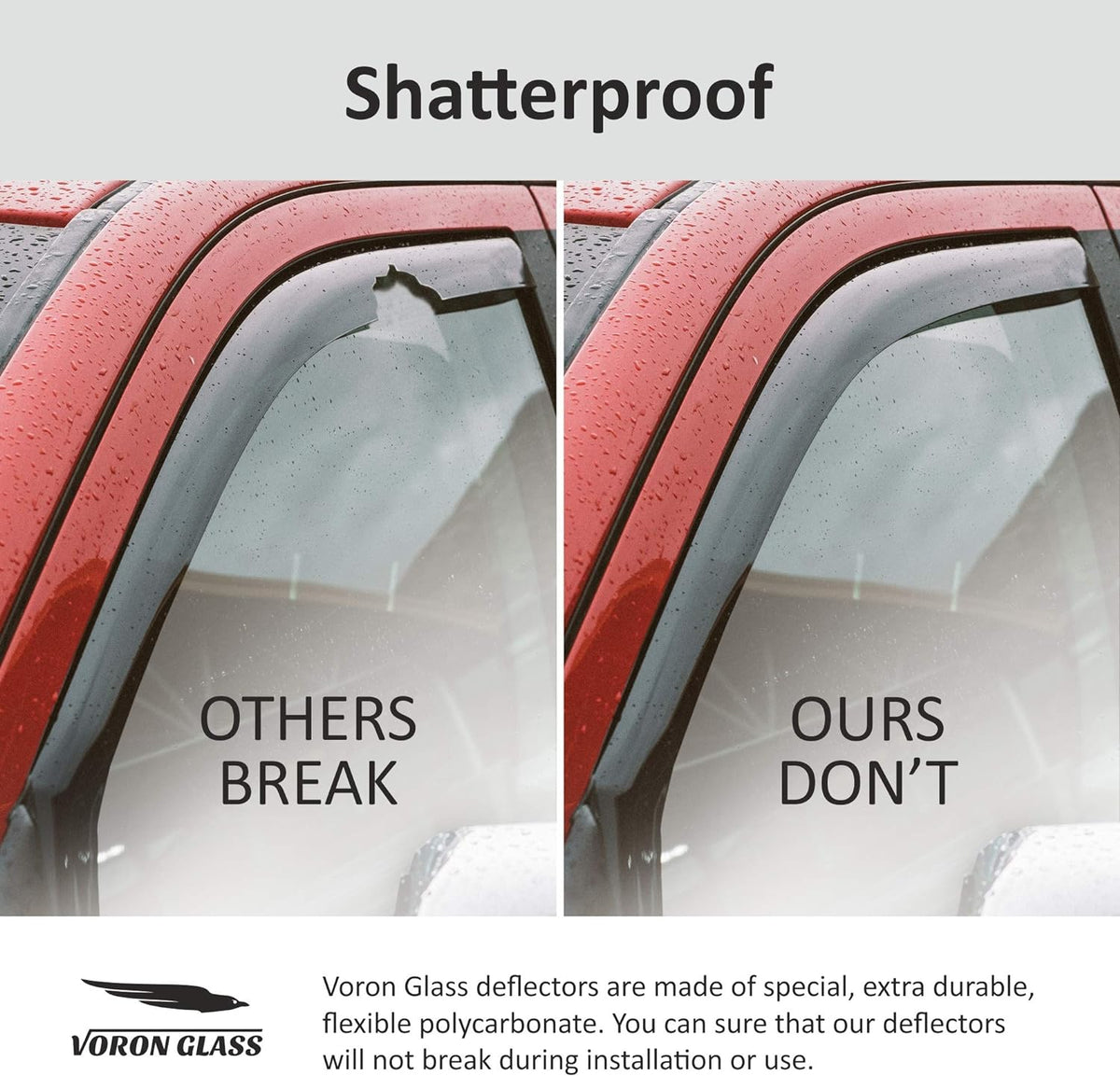 Voron Glass in-Channel Extra Durable Rain Guards for Chevrolet (Chevy) Express Van 1996-2025/GMC Savana 1996-2025, Window Deflectors, Vent Window Visors, 2 Pieces - 210217