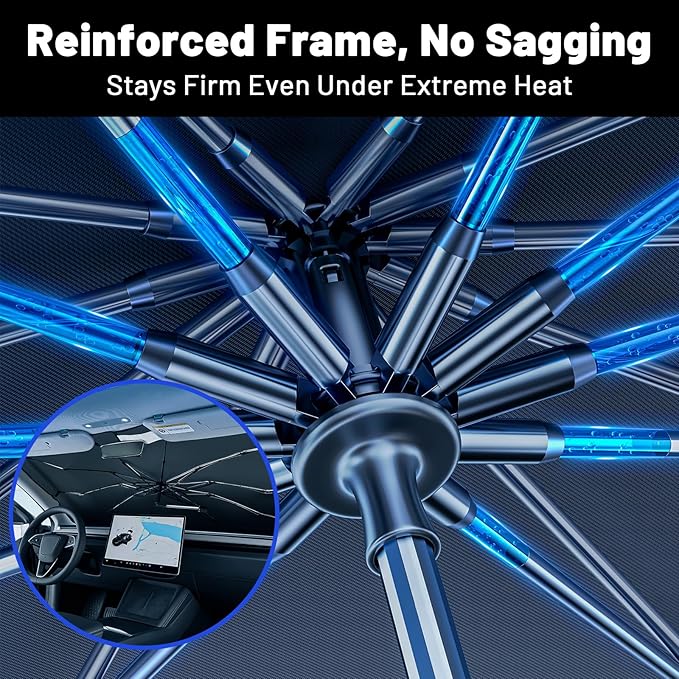 Car Windshield Sun Shade for Toyota RAV4 2013-2018 –[Reflective Coated Fabric] Sunshade Umbrella for Front Window, Car Shades Sun Visor Keep Car Cool and Protects Interior, 1:1 Exact Fit