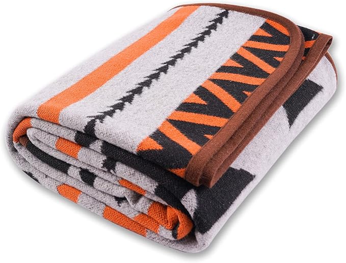 PuTian Merino Wool Blanket - 63X51 Warm, Thick, Washable, Twin Throw for Couch, Bed, Travel, Outdoor, Camping, Pets, All Season, Grey Flame