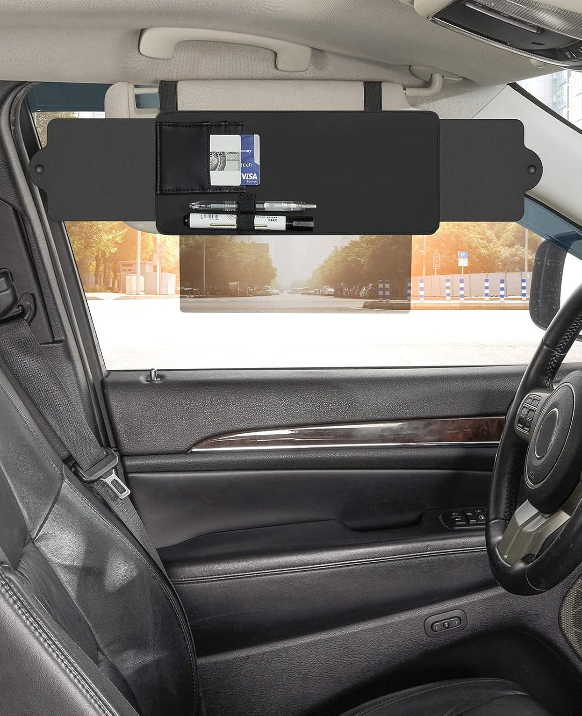JoyTutus Polarized Sun Visor Sunshade Extender for Car with Polycarbonate Lens, Adjustable Sun Visor Extender Anti-Glare, Safe Driving, Window Sun Visor for Car (2 Pack)