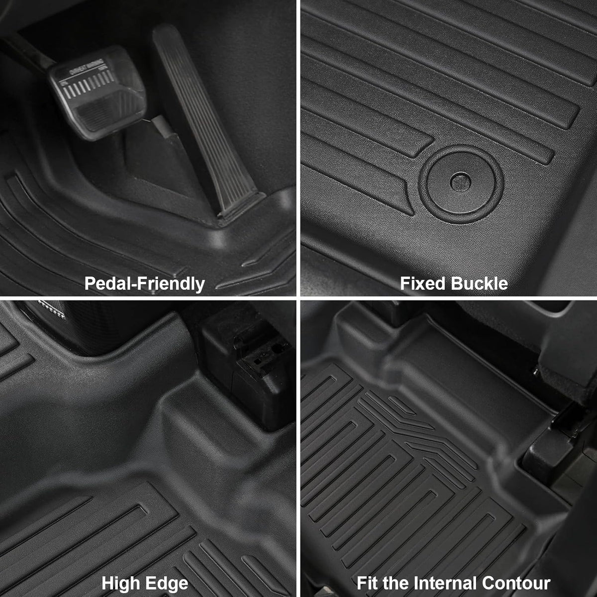 Floor Mats for 2020-2024 2025 Ford Explorer (7-seat), All Weather TPE Floor Mat Cargo Liner with Backrest Mat for Explorer ST/XLT Accessories