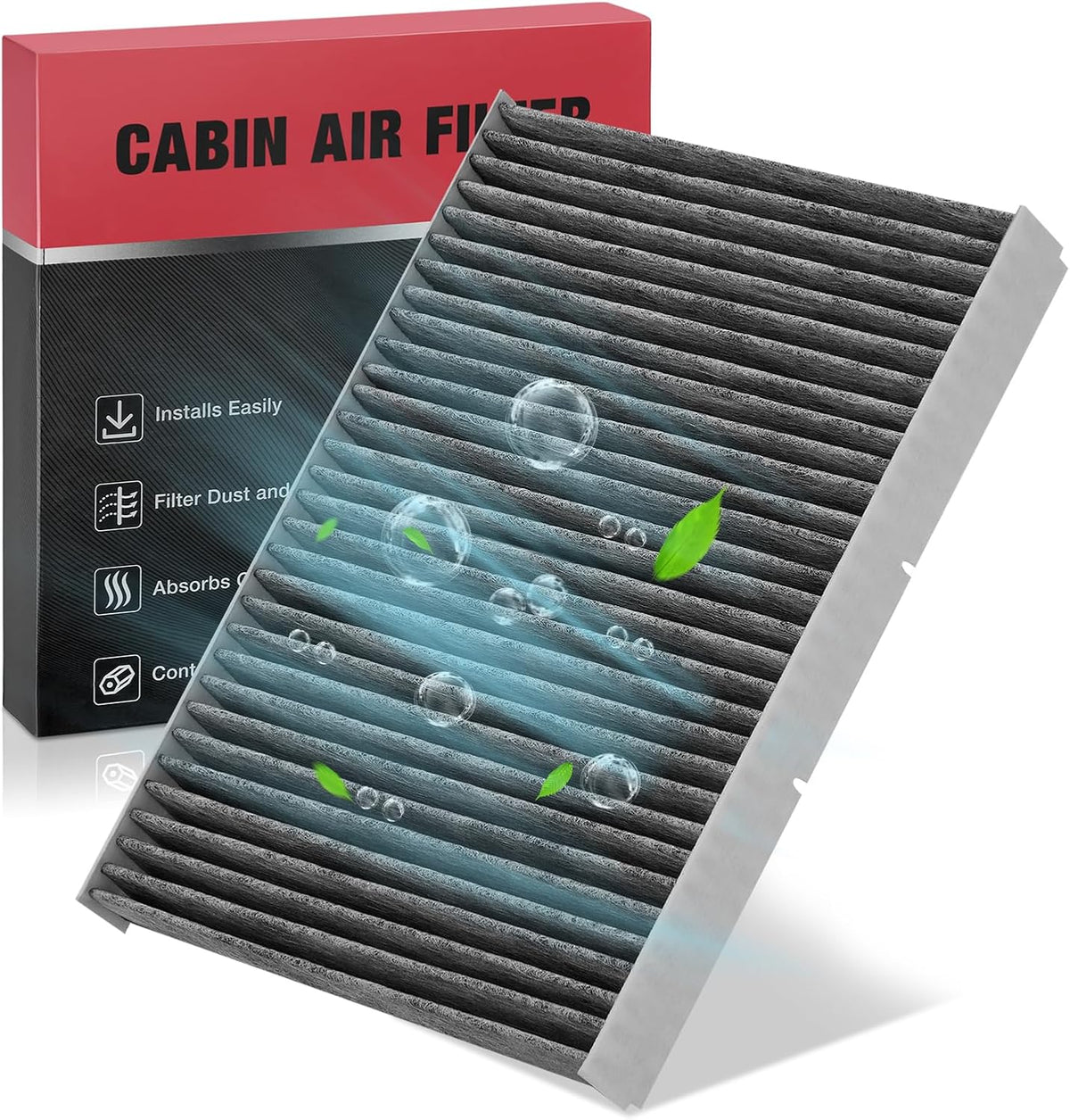 BDFHYK Cabin Air Filter with Activated Carbon Compatible with Volkswagen Beetle 1998-2010, Golf 1993-2006, Beetle 1998-2005, Jetta 1993-2005, Passat 2001-2005, Compatible with Audi TT/TT Quattro