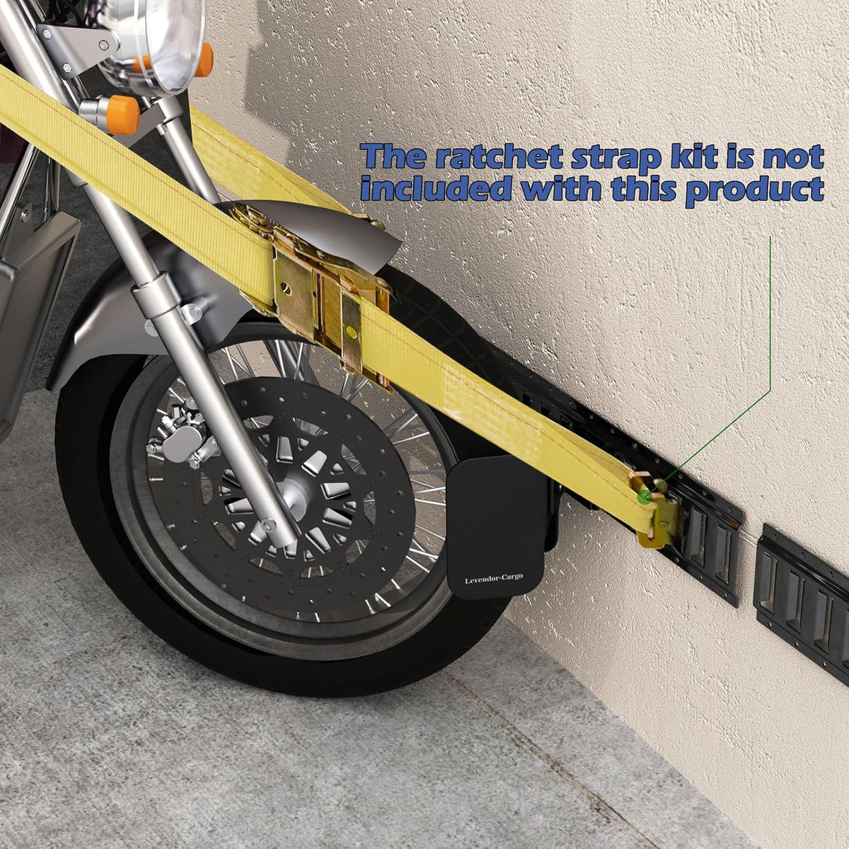 E-Track Dirt Bike Wheel Chocks,Bike and Dirt Bike in Enclosed Trailer/Garage/Trucks with E-Track,fit Tire Up to 6 Inches,Heavy Duty 10 Gauge Steel E Track Wheel Chock(1 Pack)
