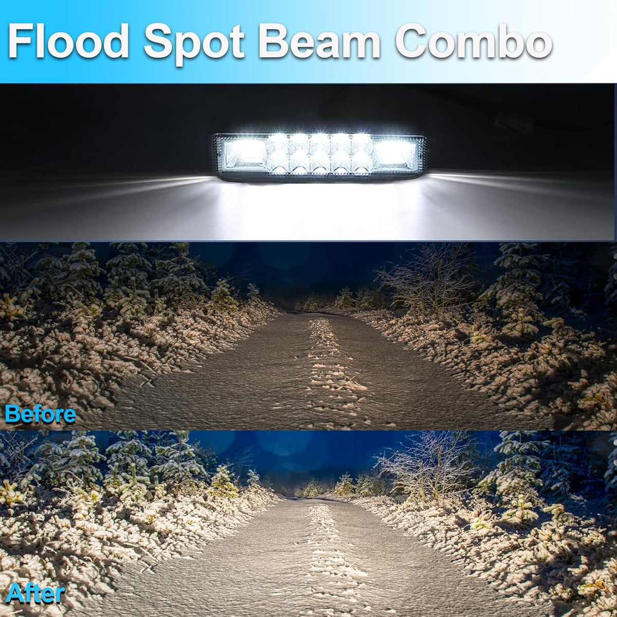 LIGBT 2PCS LED Light Bar 5.7 Inch Slim 60W Led Driving Lights Waterproof Driving Fog Light Flood Spot Beam Combo LED Work Lights for Jeep Truck Boat Car UTV ATV