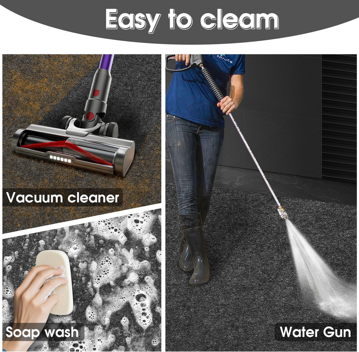 GlowShade 2 Pack Oil Spill Mat, 36 X 60 Inch Garage Floor Mat Under Car, Absorbent Oil Pads Drip Leak Mat with Weather Backing, Reusable, Washable, Non Slip, Protects Floor (2)