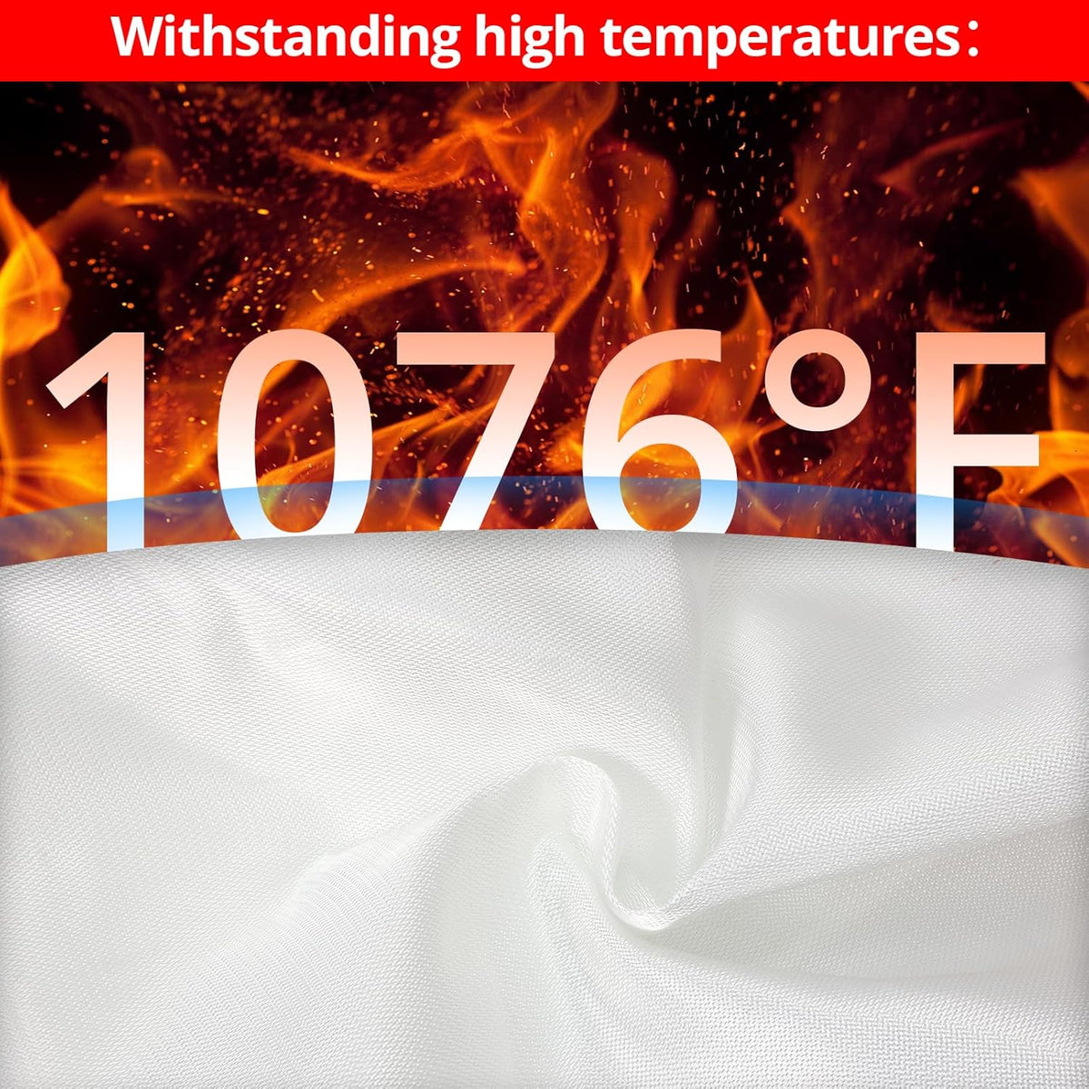 SecuCaptain Emergency Fire Blanket for Home - 60"x60" X-Large 4 Pack Flame Retardant Blankets with Fireproof Tabs for House Camping Kitchen Fire Protection Survival Safety