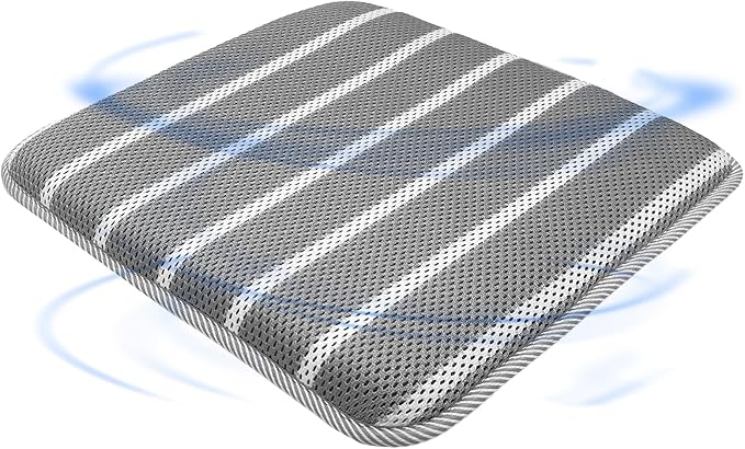 AEROiVi Office Chair Cushion,17.7" L × 17.7" W × 1.2" H, Non-Slip Car Seat Cushion with 3D Air mesh Pad Wash Breathable for Long Sitting for Relief and Comfort Square