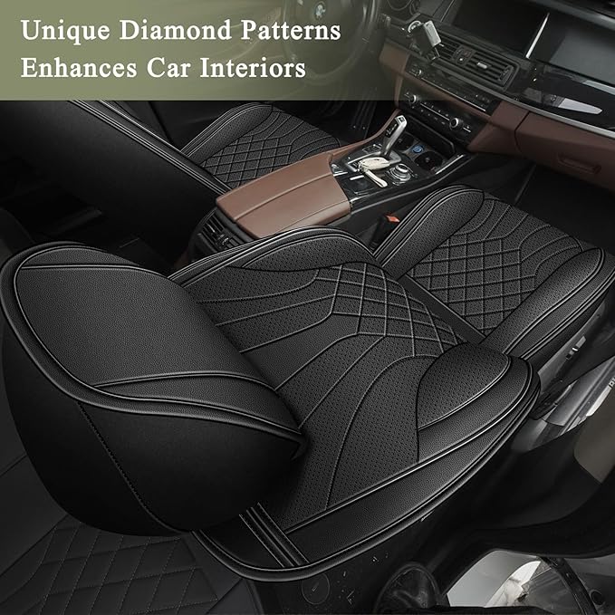 Full Set Car Seat Covers for Nissan Murano 2011-2025 2026: Breathable Perforated Leather Seat Cover (Black)