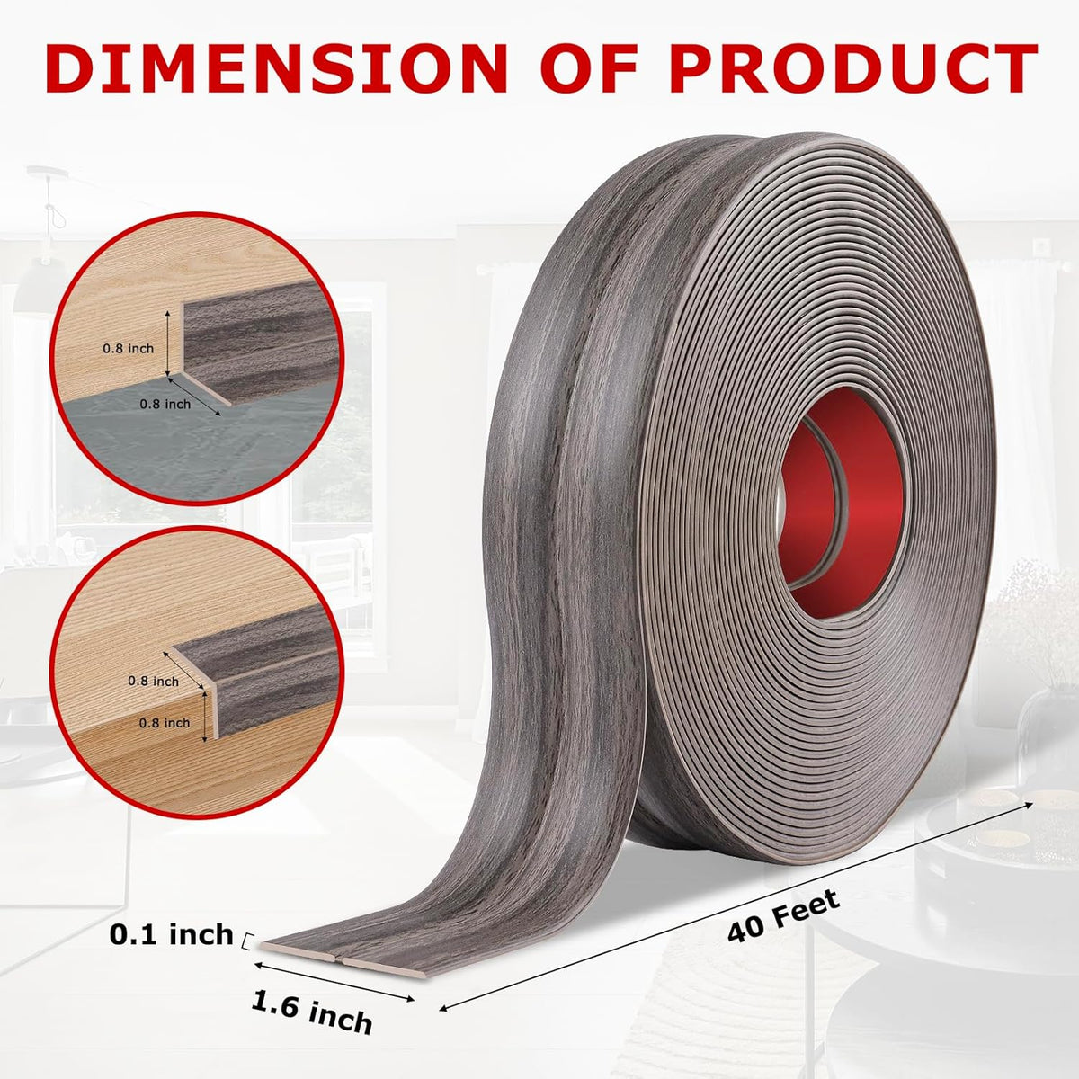 Flexible Wall Corner Protector Moulding Trim Peel and Stick Wall Corner Guards Edge Protector Self Adhesive Molding Trim Strip for Edge Ceiling (Brown Walnut Wood Grain, 1.6 in x 40 Ft)