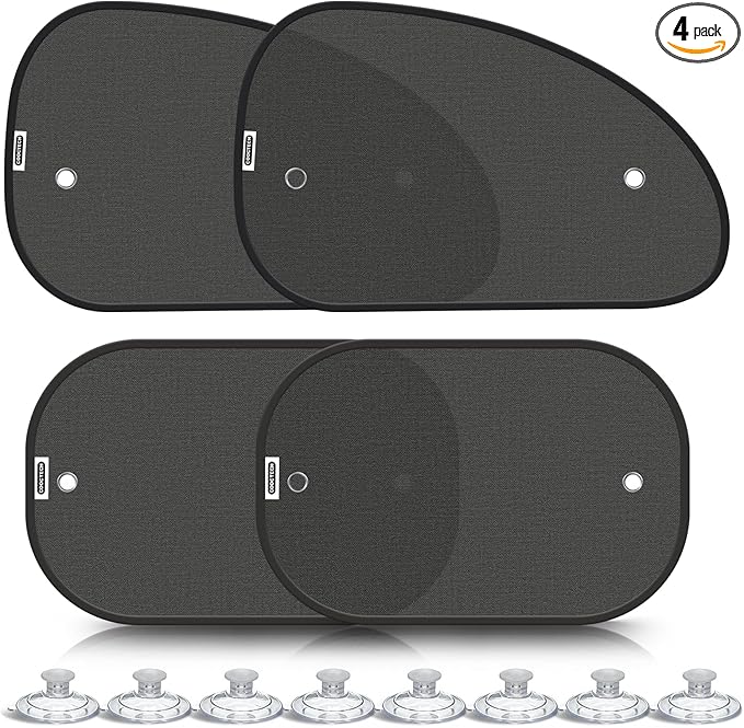 2026 New Upgrade Car Window Shades for Side Window(4 Pack),Car Window Shade for Baby with 8 Suction Cups,Sun Shade Side Window Can Blocks 99.98% UVR,Sun Shade for Window