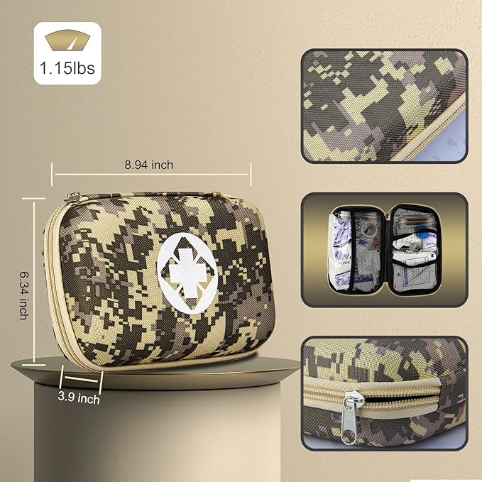 276Pcs Business First Aid Emergency Industrial First Aid Kits Basic Refill Supplies for Workplace Business Camouflage