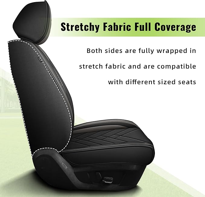AOMSAZTO Front Seat Covers for Car Fit for Acura RDX 2007-2026: Premium Seat Covers Waterproof Leather Automotive Seat Cushion Protector Compatible with Airbag(2PCS Front,Black&Grey)