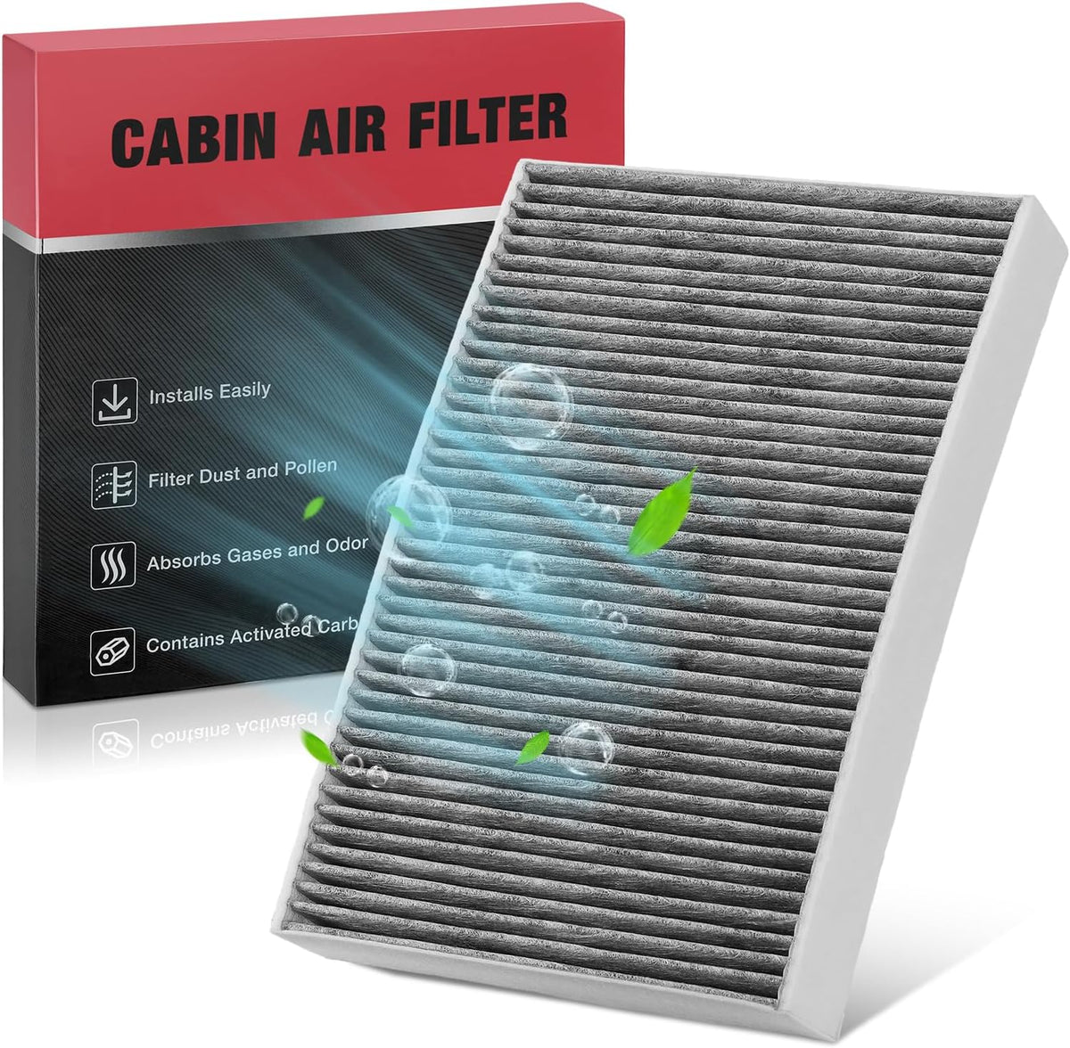 BDFHYK CF12155 Cabin Air Filter with Activated Carbon Compatible with Volvo 2019-2023 S60/V60/XC60, 2017-2023 S90, 2017-2022 V60 Cross Country, 2018-2021 V90, 2017-2021 V90 Cross Country, 16-23 XC90
