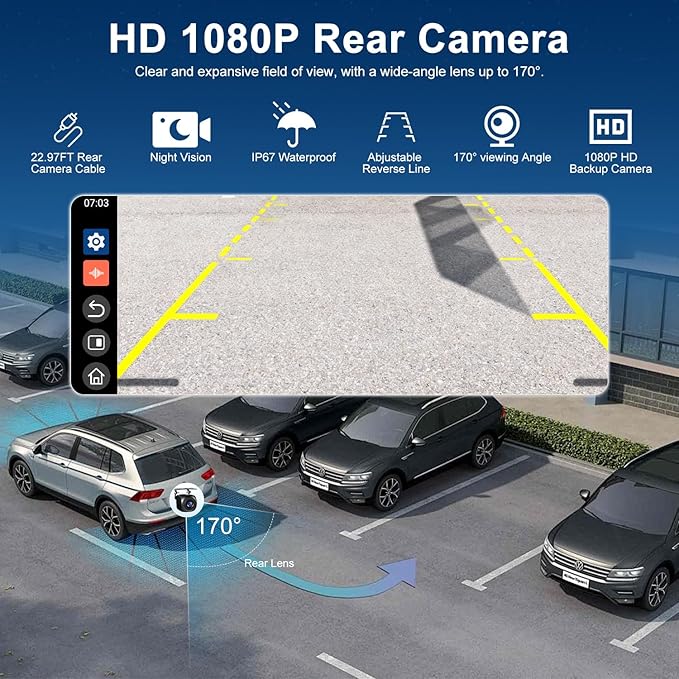 Upgraded 11" CarPlay Screen for Car, Built-in Net-Flix/YouTube/TikTok and Other Apps (No Mirroring Needed), Wireless Car Stereo for Apple Carplay & Android Auto with HD Backup Camera,OTA Updates