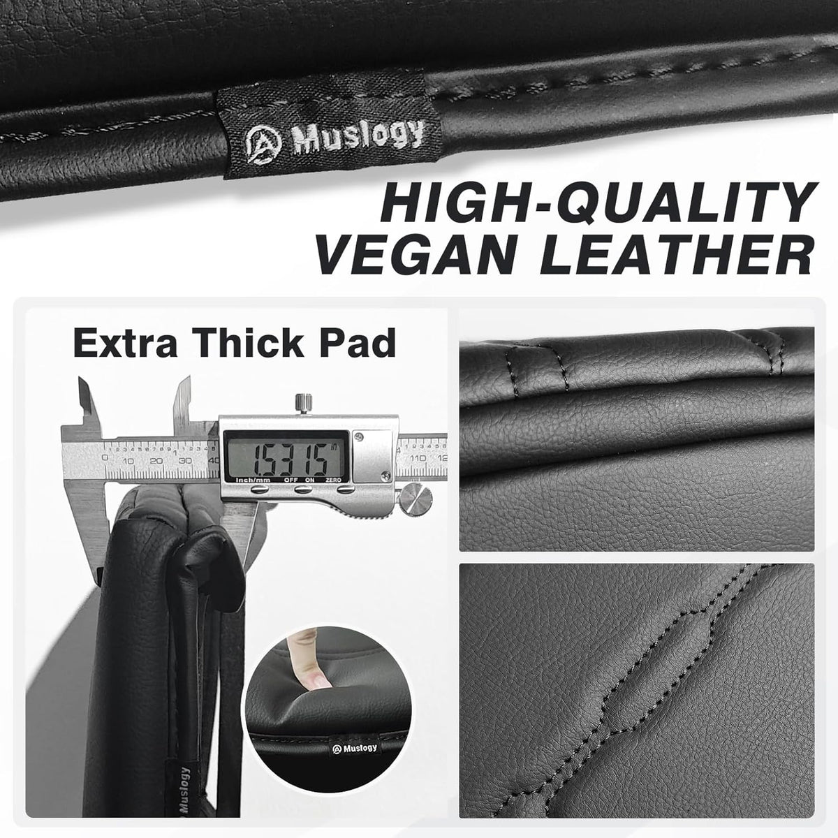 Muslogy Center Console Armrest Cover Compatible with Toyota Tacoma 2016-2023 Comfort Armrest Pad Arm Rest Cushion Vegan Leather Protector 1-Inch Extra Thick