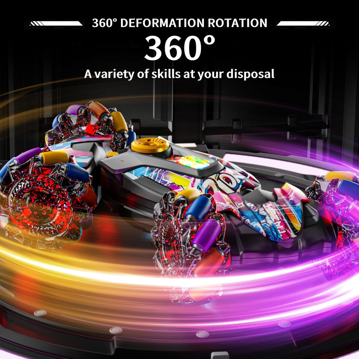 Gesture Sensing RC Stunt Car,Remote Control Car Toys for Ages 5-7-13,with Lights Music Spray,4WD 360° Spins All Terrains Kids Toys RC Cars,3-6 Year Old Boy Birthday Gift & 3-12 Best Gift for Kids